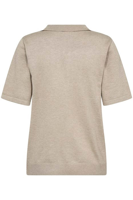 Saint Tropez Mila Polo SS Taupe Genser