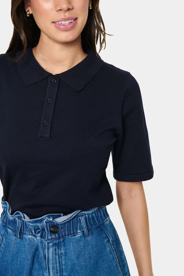 Saint Tropez Mila Polo SS Navy Genser
