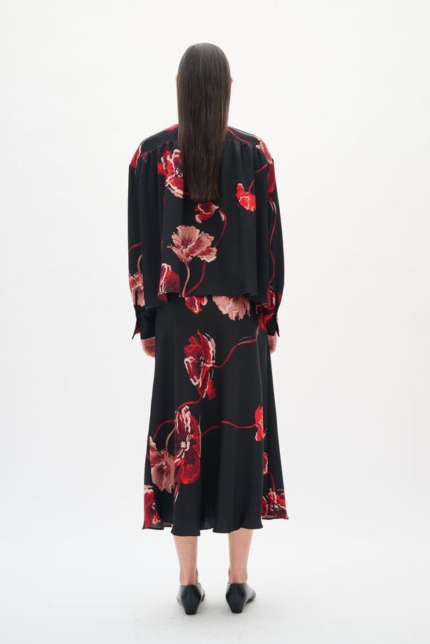 Inwear Dawn Black Poppy Rose Bluse