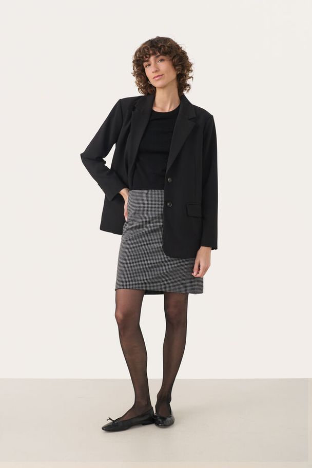 Part Two Corinne Medium Grey Check Skjørt