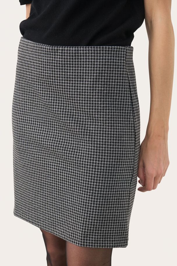 Part Two Corinne Medium Grey Check Skjørt