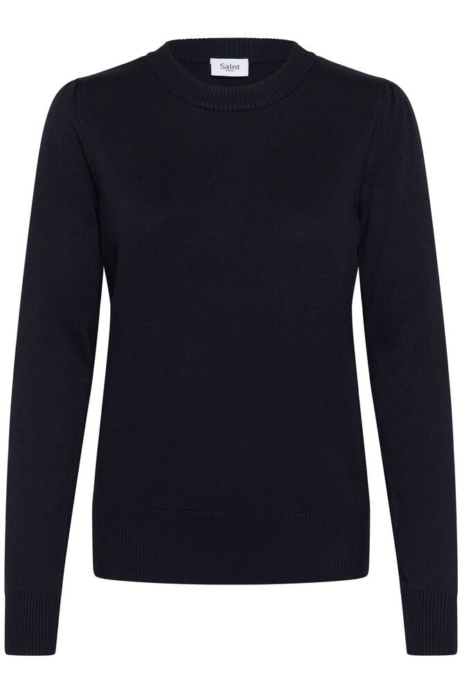 Saint Tropez Mila LS V-Neck Black Genser