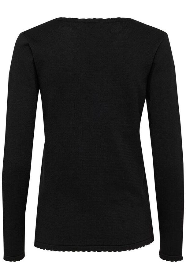 Saint Tropez Mila LS V-Neck Black Genser
