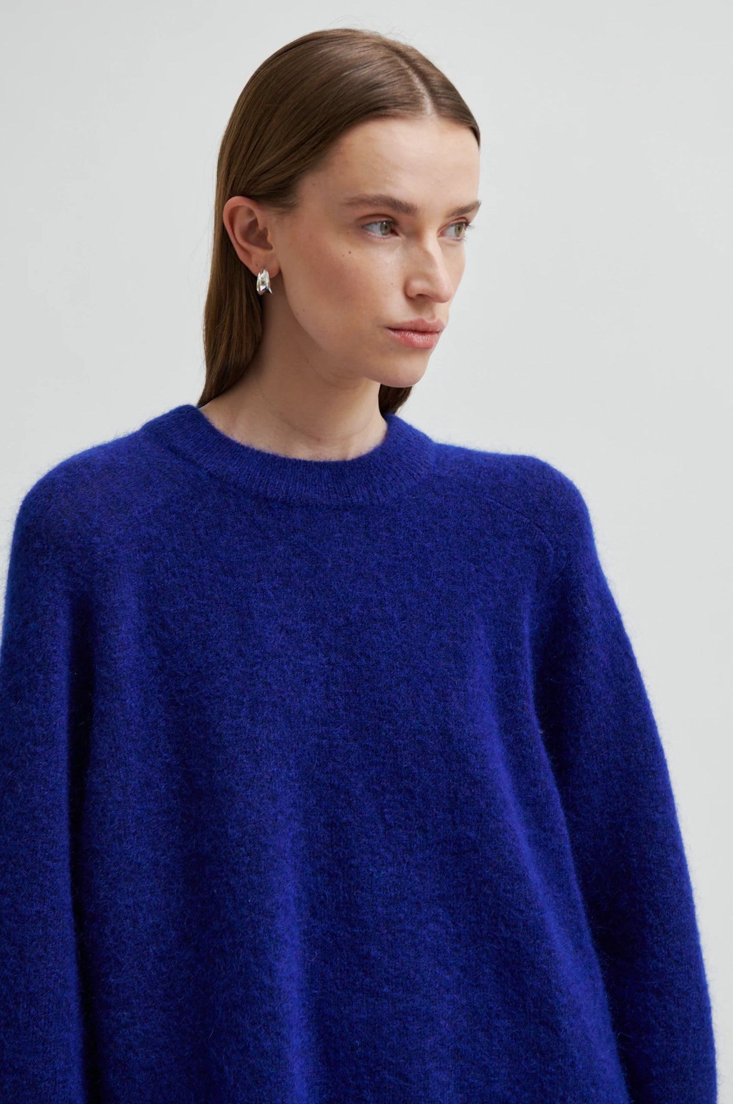 Second Female Brookline Knit Ragland Mazarine Blue O-Neck
