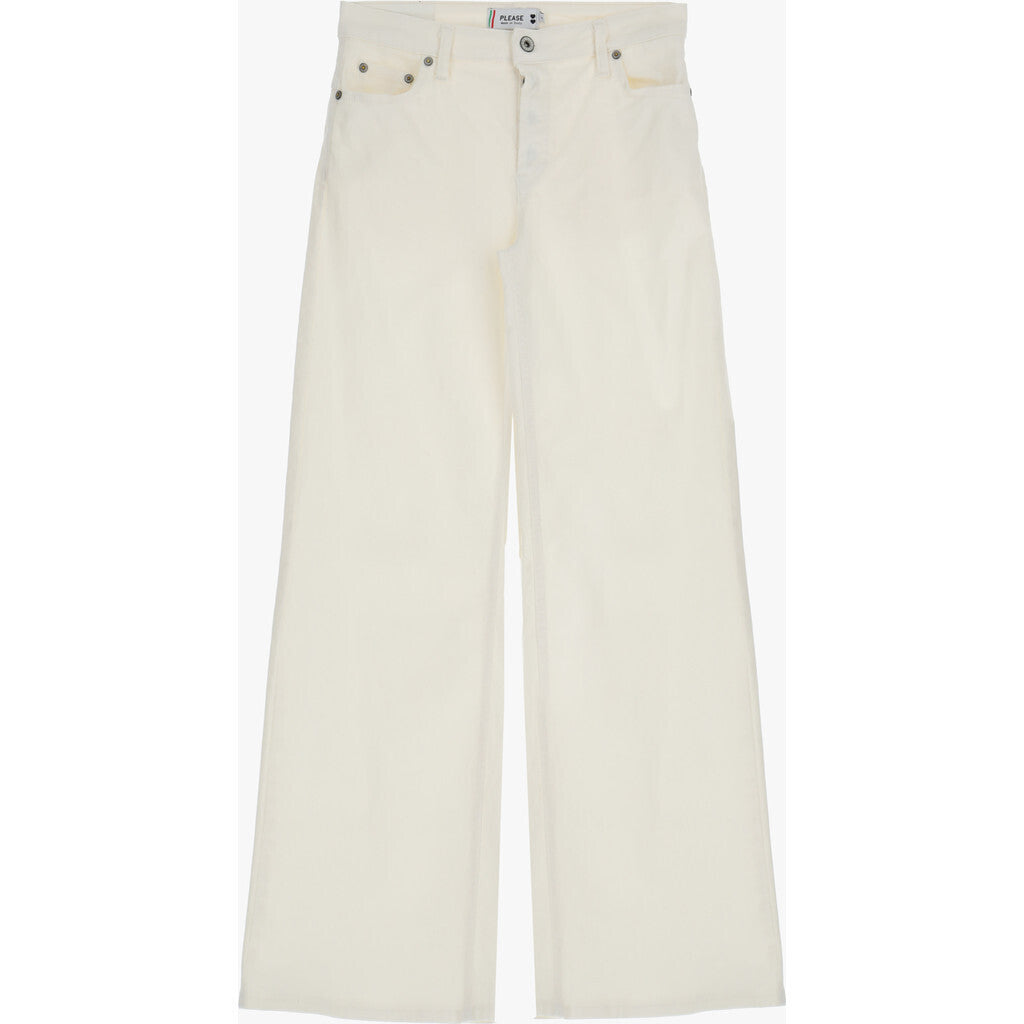 Please Anne Color Bianco Lana Jeans