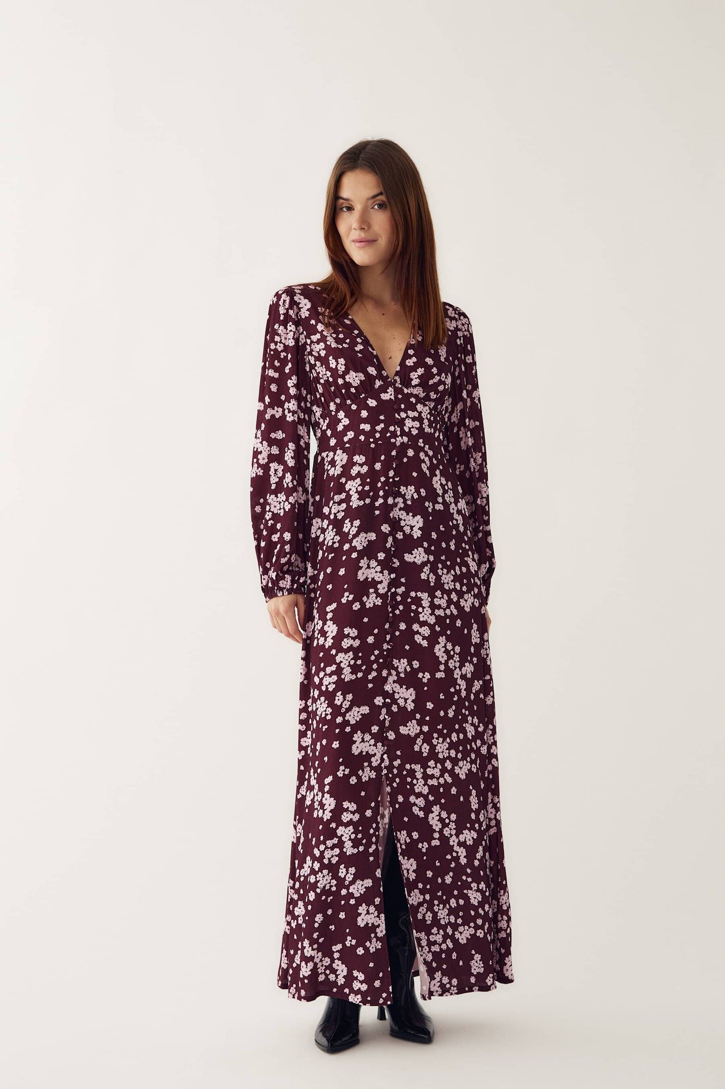 Noella N-Lilith Deja Burgundy Print Maxi Dress