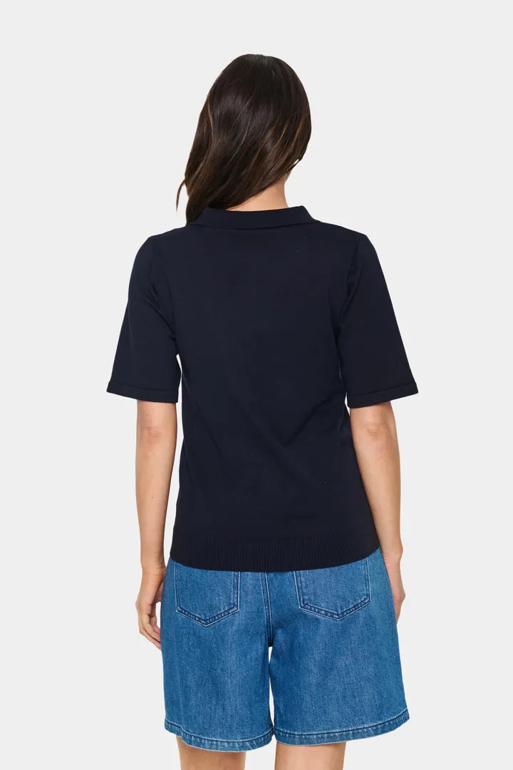 Saint Tropez Mila Polo SS Navy Genser