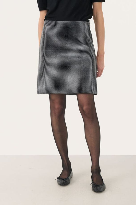 Part Two Corinne Medium Grey Check Skjørt