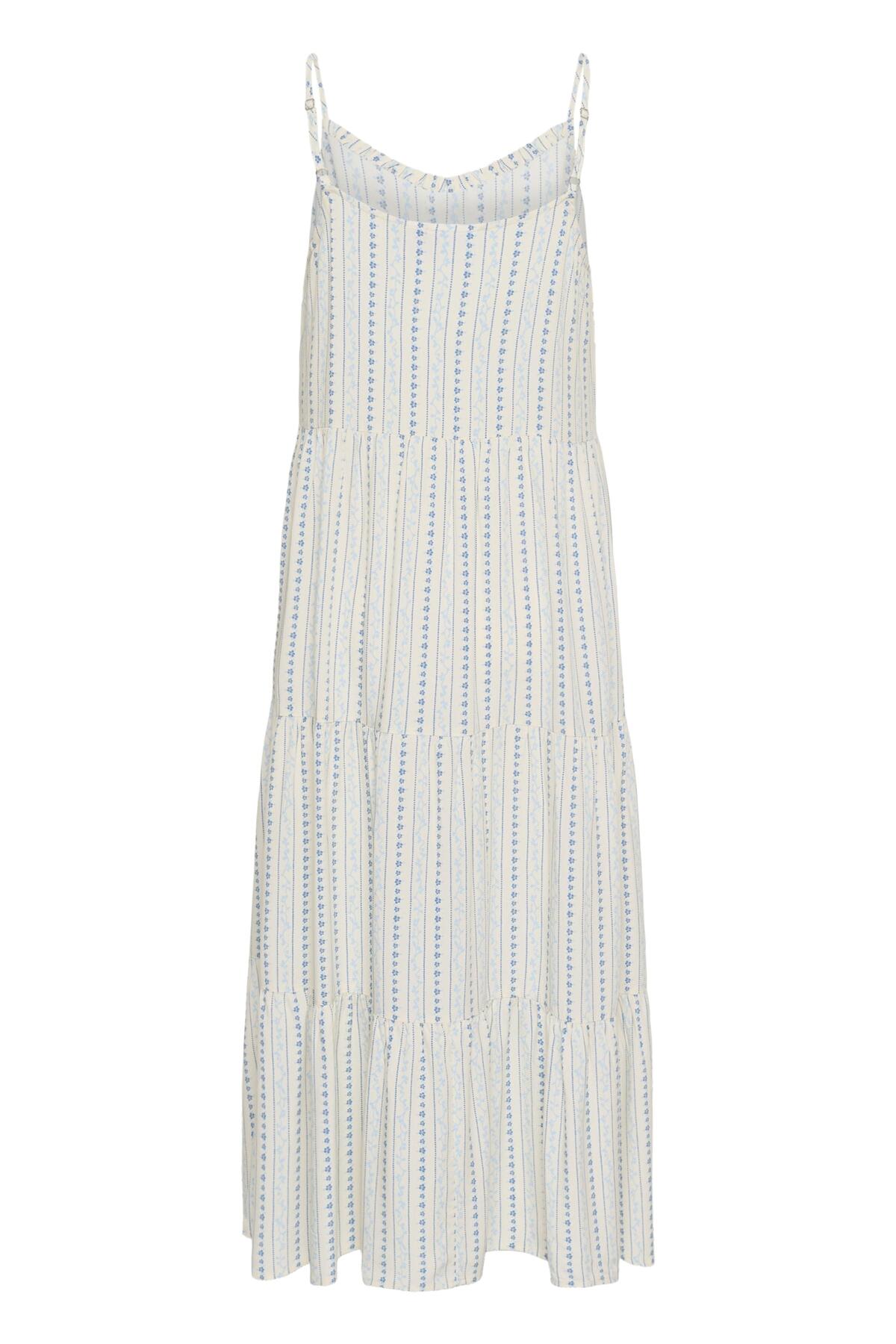 Saint Tropez Eda Maxi Strap Dress Ice Vallarta Flower Strip