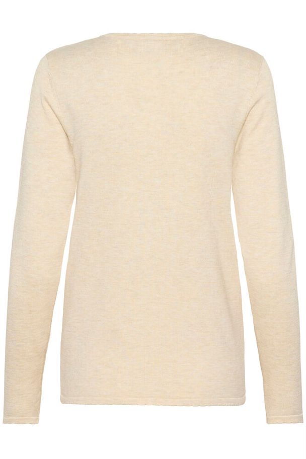 Saint Tropez Mila LS V-Neck Brown Rice Melange Genser