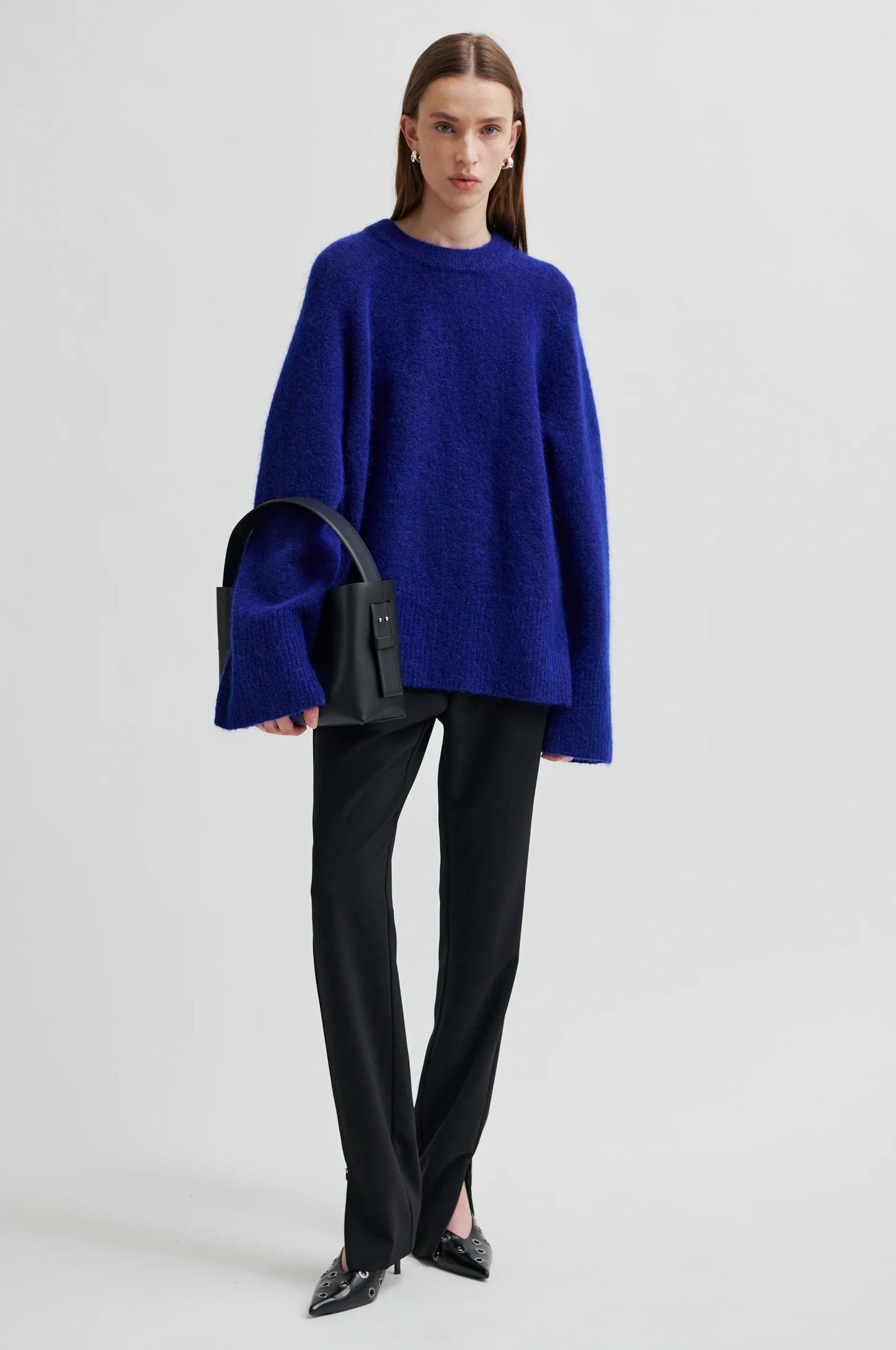 Second Female Brookline Knit Ragland Mazarine Blue O-Neck