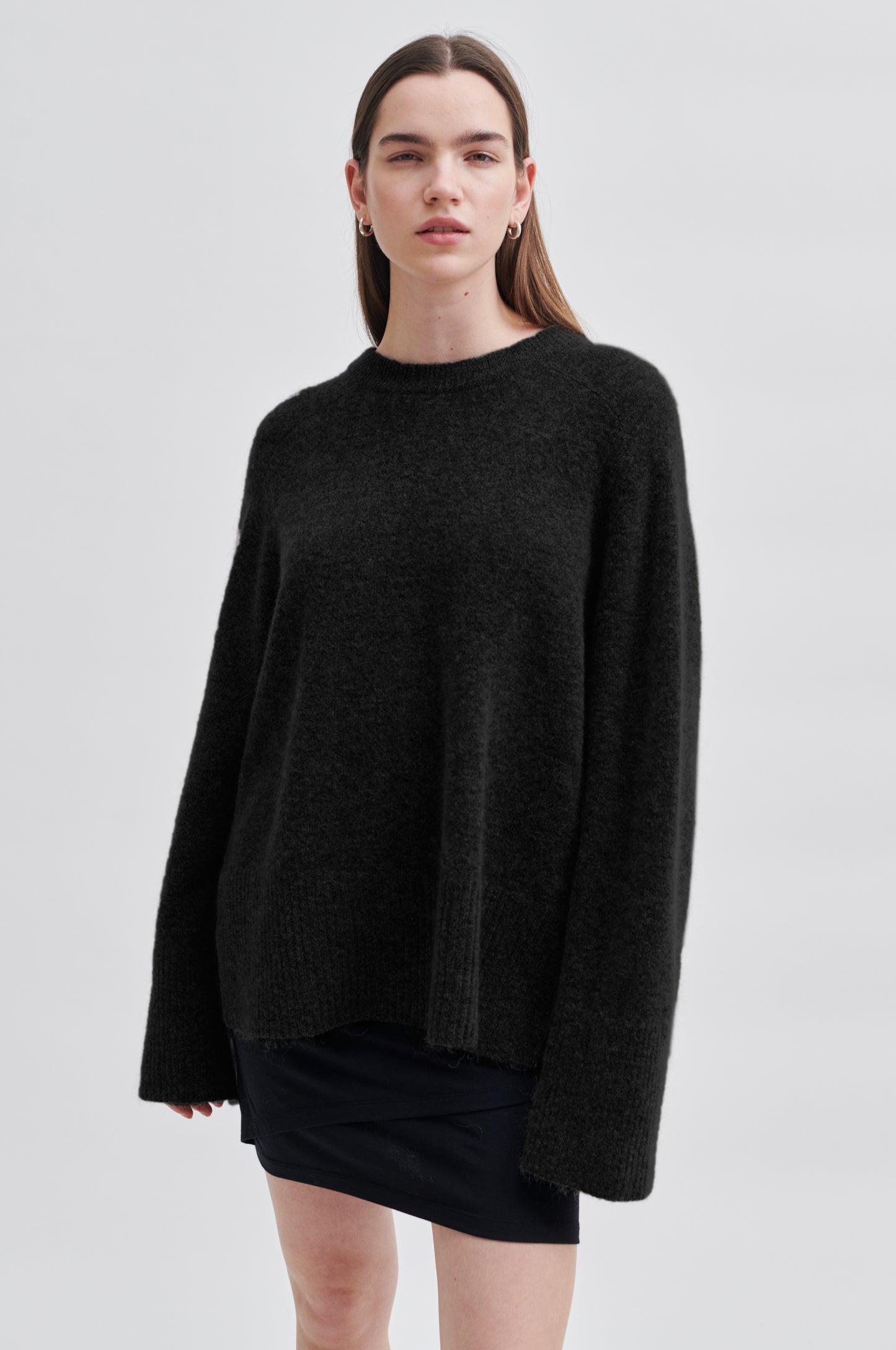 Second Female Brookline Knit Ragland Black O-Neck