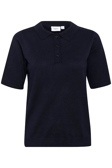 Saint Tropez Mila Polo SS Black Genser