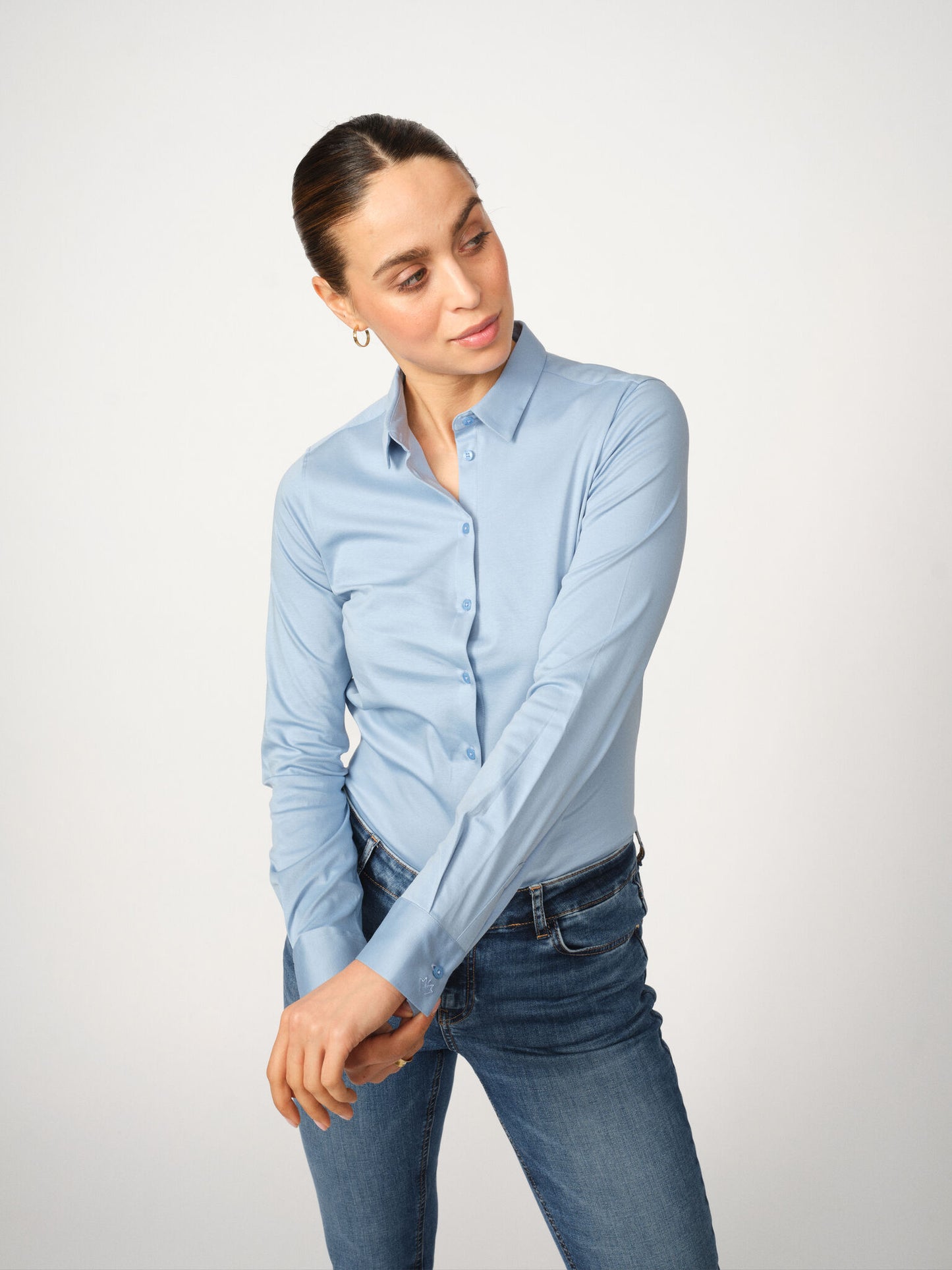 Mos Mosh Tina Light Blue Jersey Skjorte