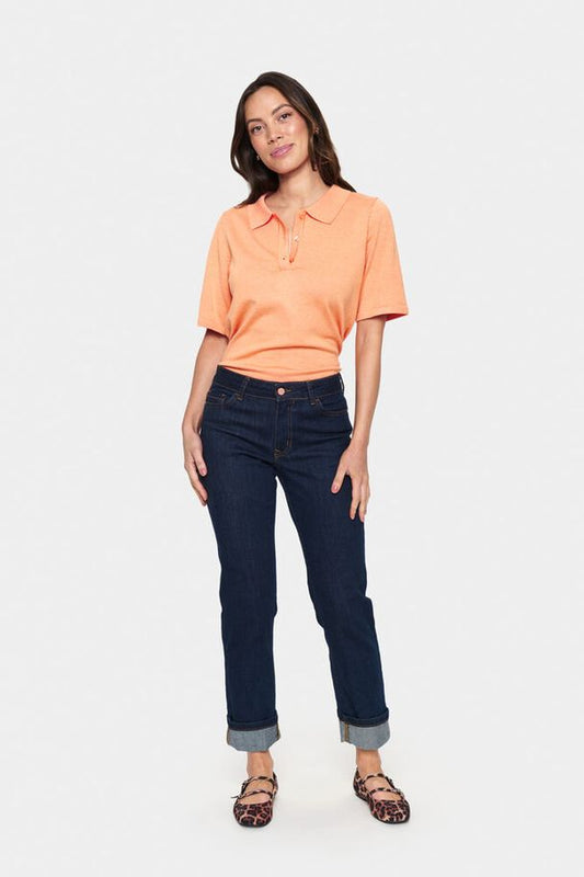 Saint Tropez Mila Polo SS Paradise Melange Genser